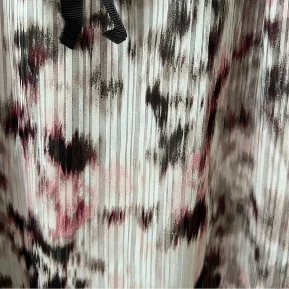 SIMPLYVERA Vera Wang Smocked Watercolor Chiffon Long Sleeves Tie Front Blouse XL - Picture 14 of 15